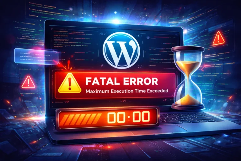 WordPress fatal error maximum execution time exceeded hatası