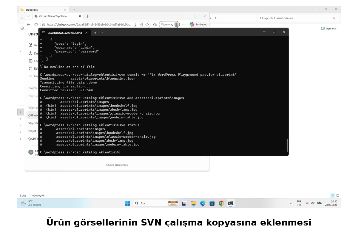 Ürün görsellerinin SVN’ye eklenmesi