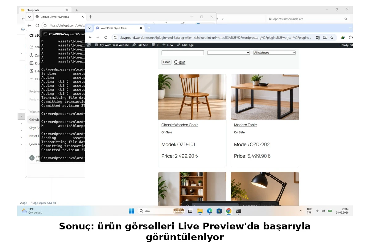 Ürün görselleriyle çalışan katalog demosu